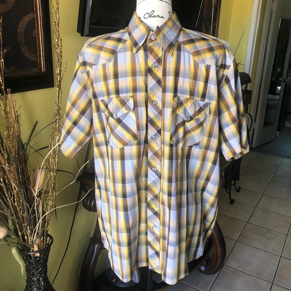 Vintage | Shirts | Vintage Ranch Western Plaid Snap Button Down | Poshmark